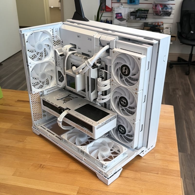 Custom gaming PC build with ROG liquid cooling and RGB RAM by Fateka Computer Store in Herndon VA